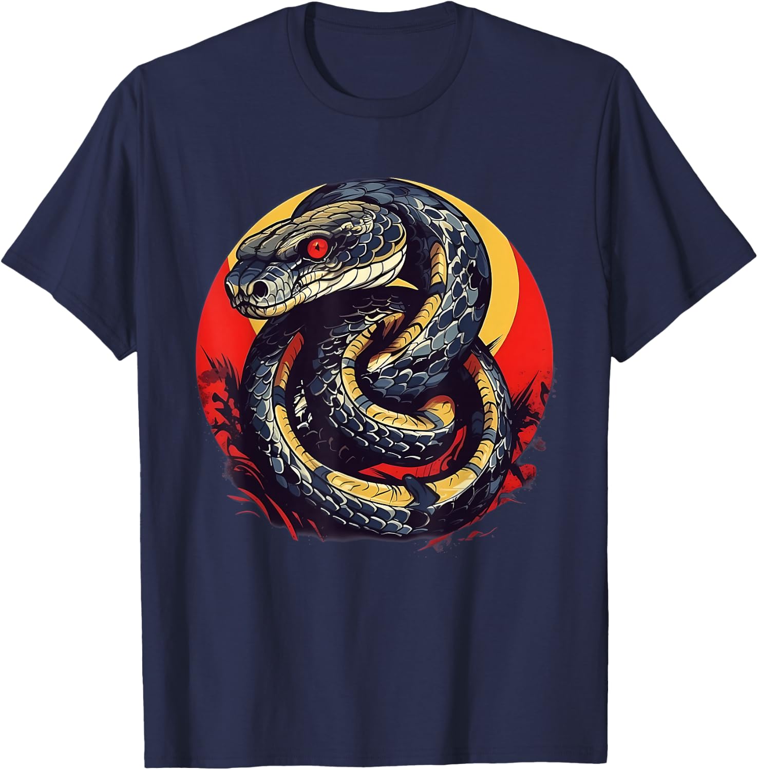 Retro Style King Snake Cobra T-Shirt - T-Shirt | Navy