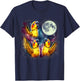 Three Sun Conures Howling at Moon Funny Meme Parrot Lover T-Shirt - T-Shirt | Navy