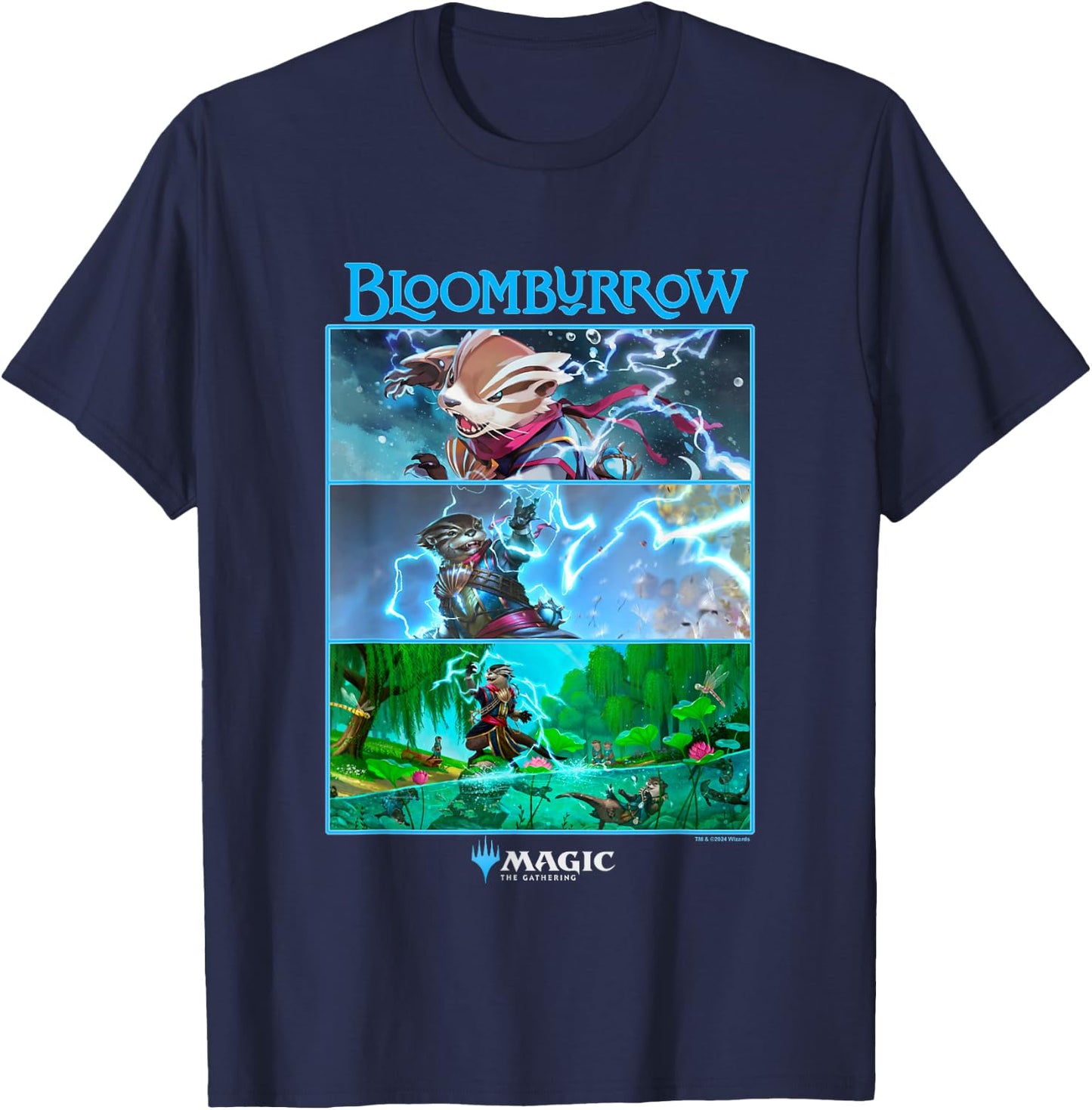 Magic: The Gathering Bloomburrow Panels , black T-Shirt - T-Shirt | Navy