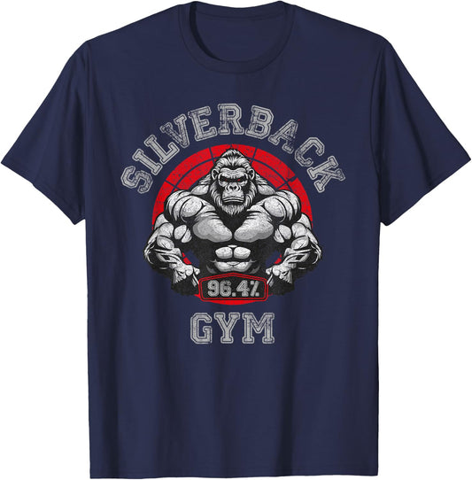 96.4% Silverback Gorilla, Gym Wear, Bodybuilding, Strong , Black, S T-Shirt - T-Shirt | Navy
