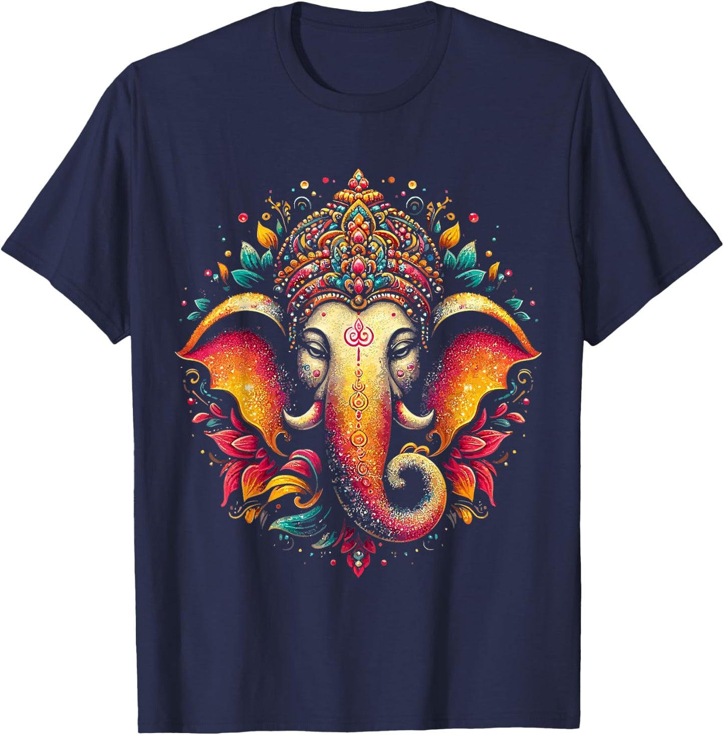 Ganesh Symbol Yoga Hindu Elephant God Ganesha Puja T-Shirt - T-Shirt | Navy