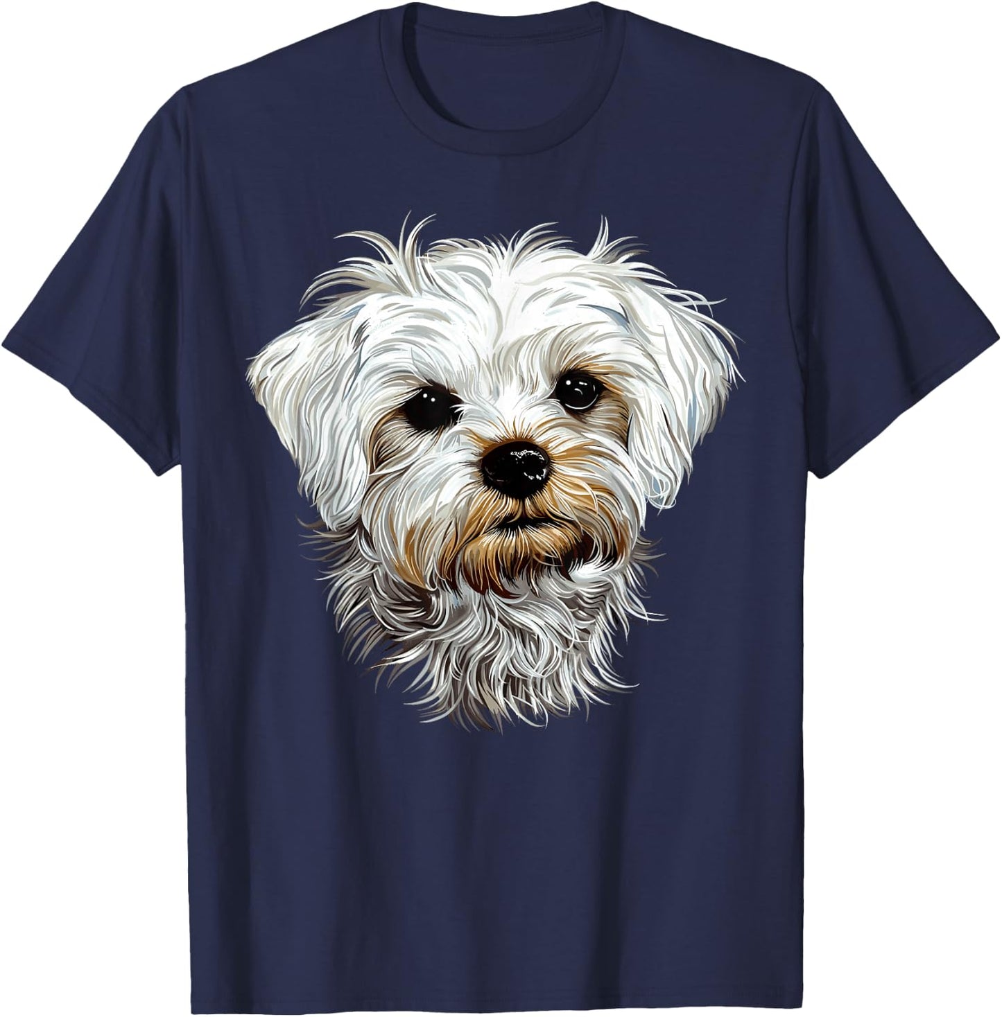 Bichon Maltese Small Dog Bichon Maltese Love Cute , Black, S T-Shirt - T-Shirt | Navy