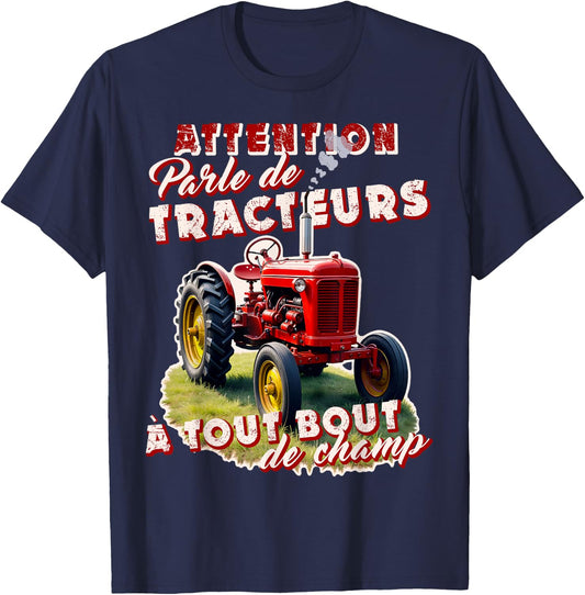 Tractor Farmer Gift Tractor Old Humorous , Black, S T-Shirt - T-Shirt | Navy