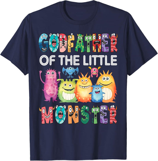 GodFather Of The Little Monster Kids 1St Birthday Party T-Shirt - T-Shirt | Navy