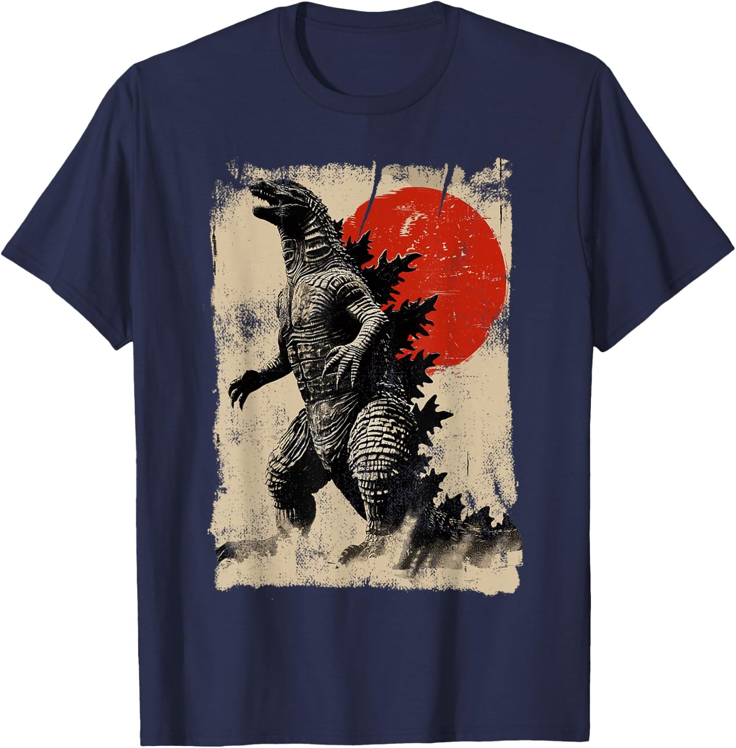 Retro Vintage Japanese Art Legendary Rare Kaiju , black T-Shirt - T-Shirt | Navy