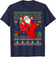 Ugly Xmas Sweater Funny Santa Riding Cardinal Bird Christmas T-Shirt - T-Shirt | Navy