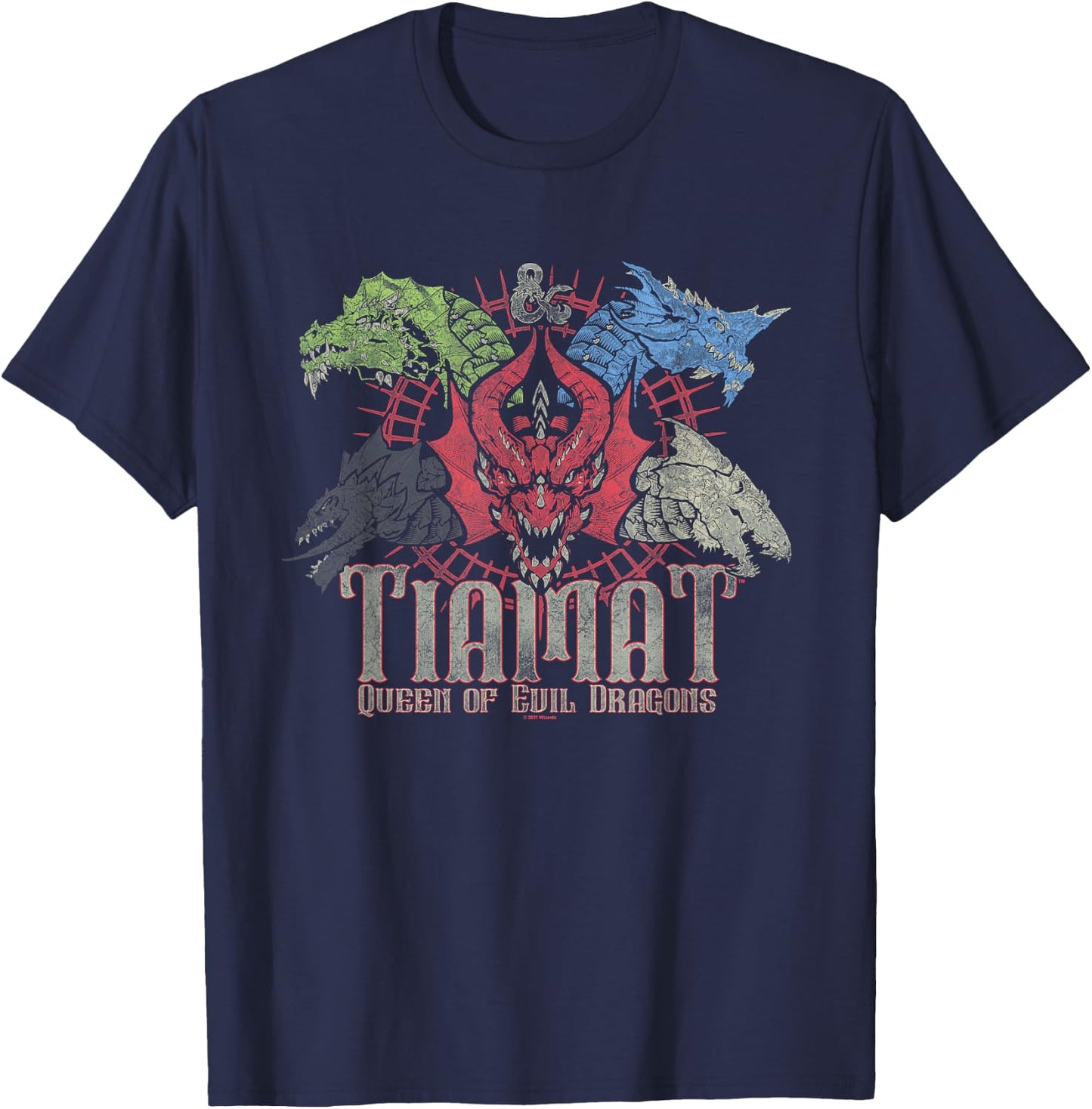 Dungeons & Dragons Queen of Evil Tiamat T-Shirt - T-Shirt | Navy