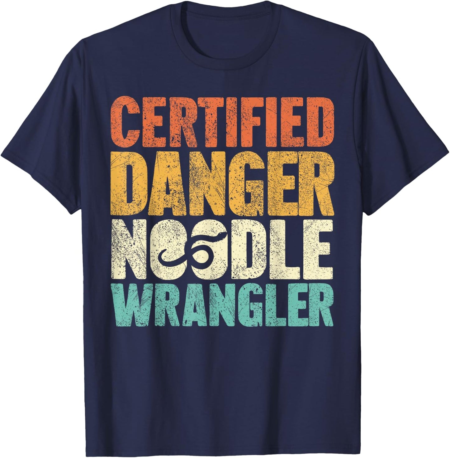 Certified Snake Handler - Danger Noodle Snake T-Shirt - T-Shirt | Navy