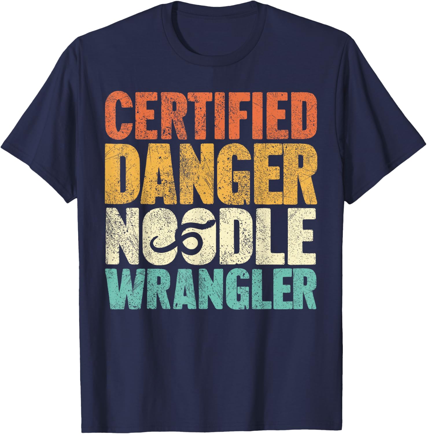 Certified Snake Handler - Danger Noodle Snake T-Shirt - T-Shirt | Navy