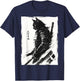 Samurai Warrior Cat Vintage Japanese Art Anime T-Shirt - T-Shirt | Navy