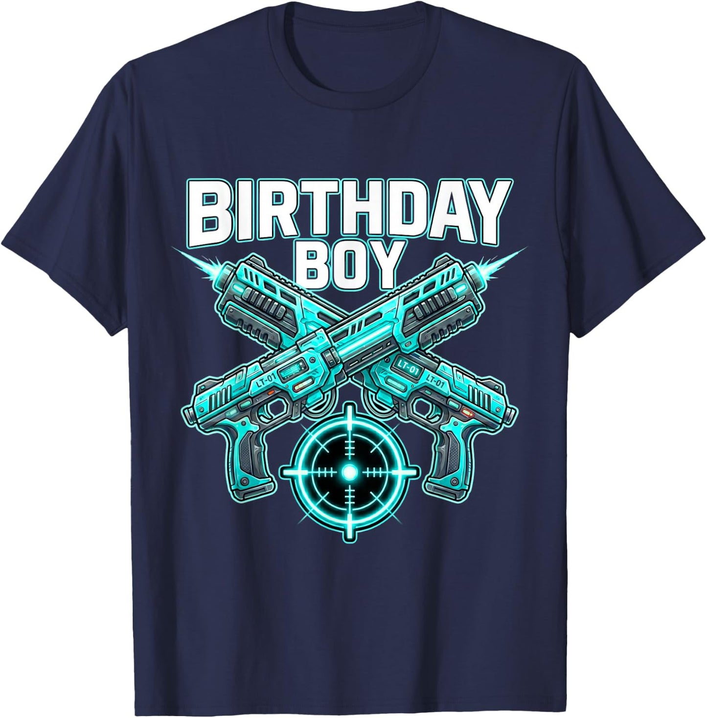 Laser Tag Birthday Shirt Laser Tag Party Boys Birthday Boy T-Shirt - T-Shirt | Navy