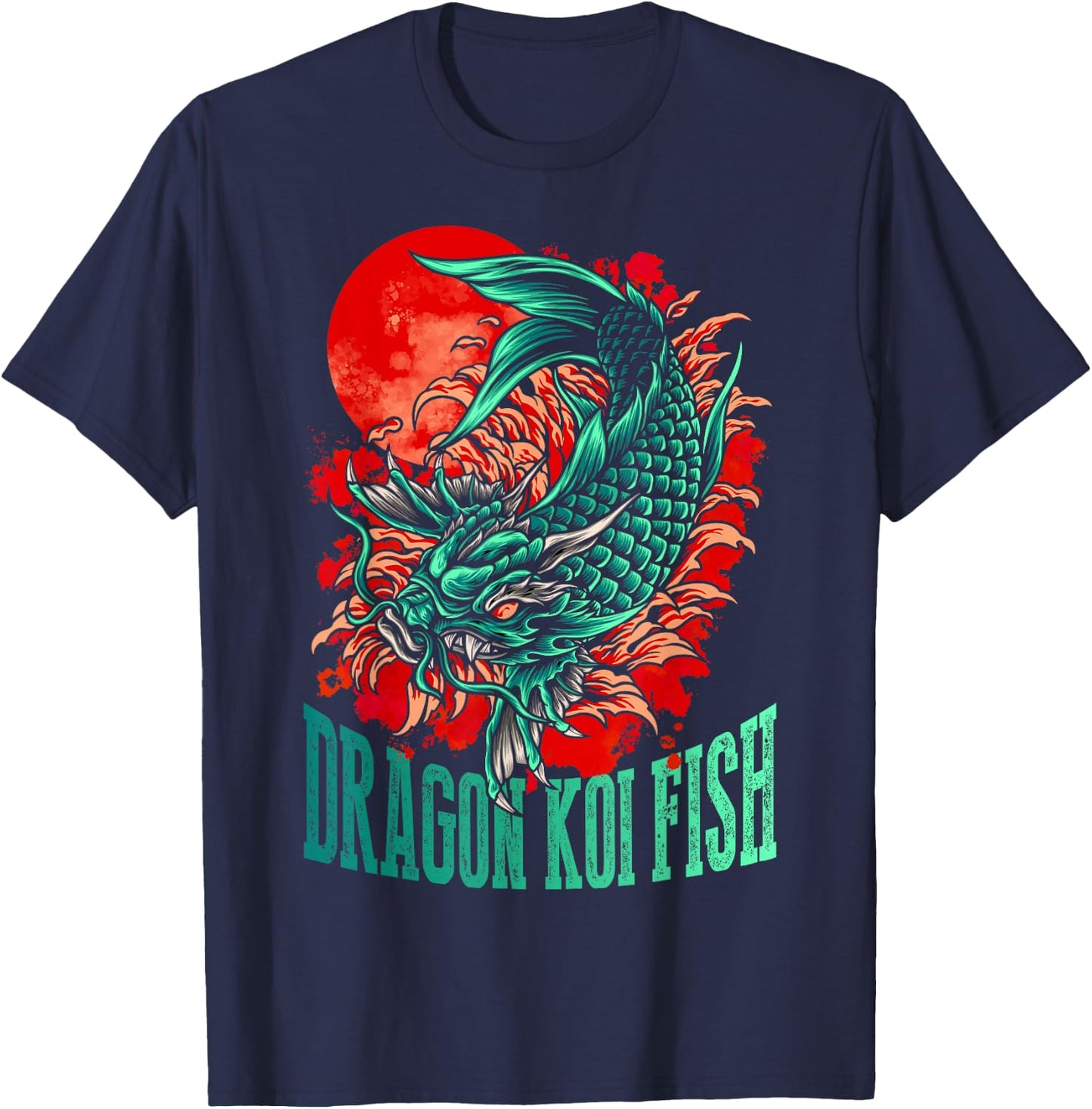 Dragon Koi Fish T-Shirt - T-Shirt | Navy