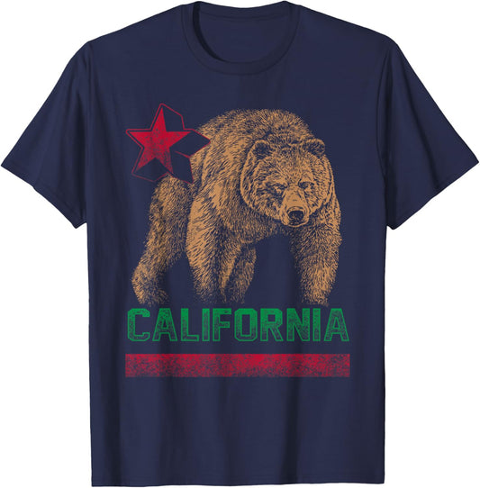 California Bear Republic Vintage Shirt - Cali T-Shirt - T-Shirt | Navy