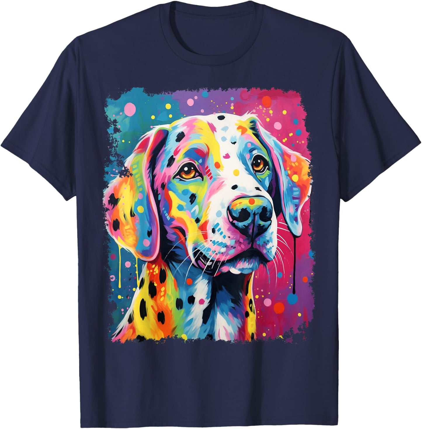 Pop Art Dog Dalmatian T-Shirt - T-Shirt | Navy