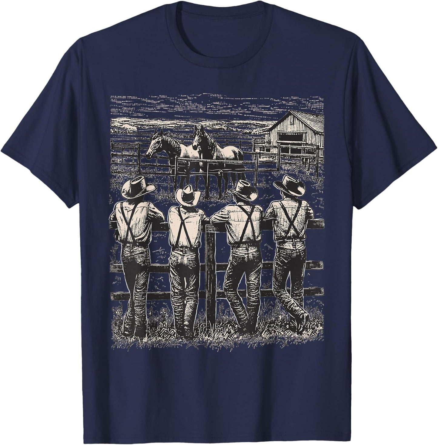 Western Cowboy Howdy Rodeo Team Southern Vintage Herren & Damen T-Shirt - T-Shirt | Navy