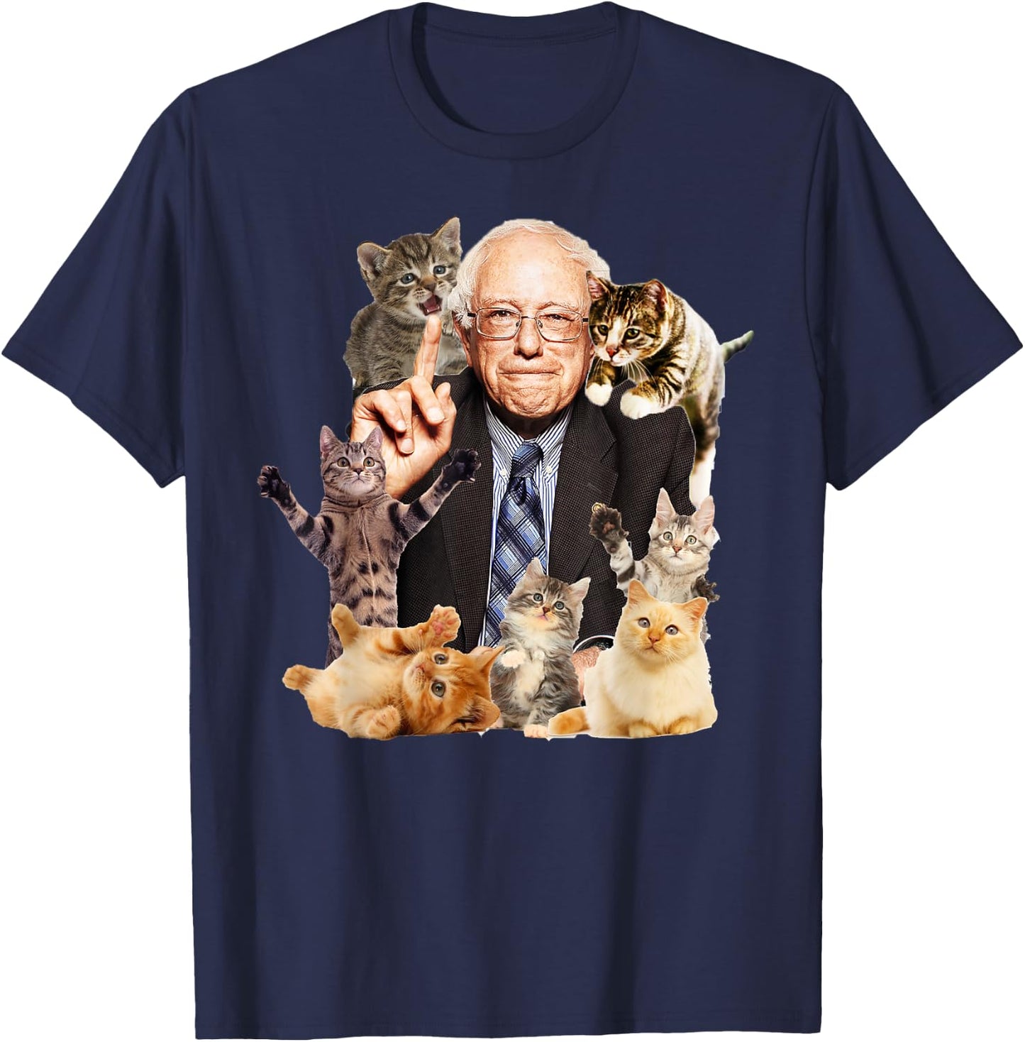 Bernie and Cats - Feel the Purr T-Shirt - T-Shirt | Navy