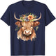 Cow, Scottish Highland Cow, Western Wear, Highland Cow T-Shirt - T-Shirt | Navy