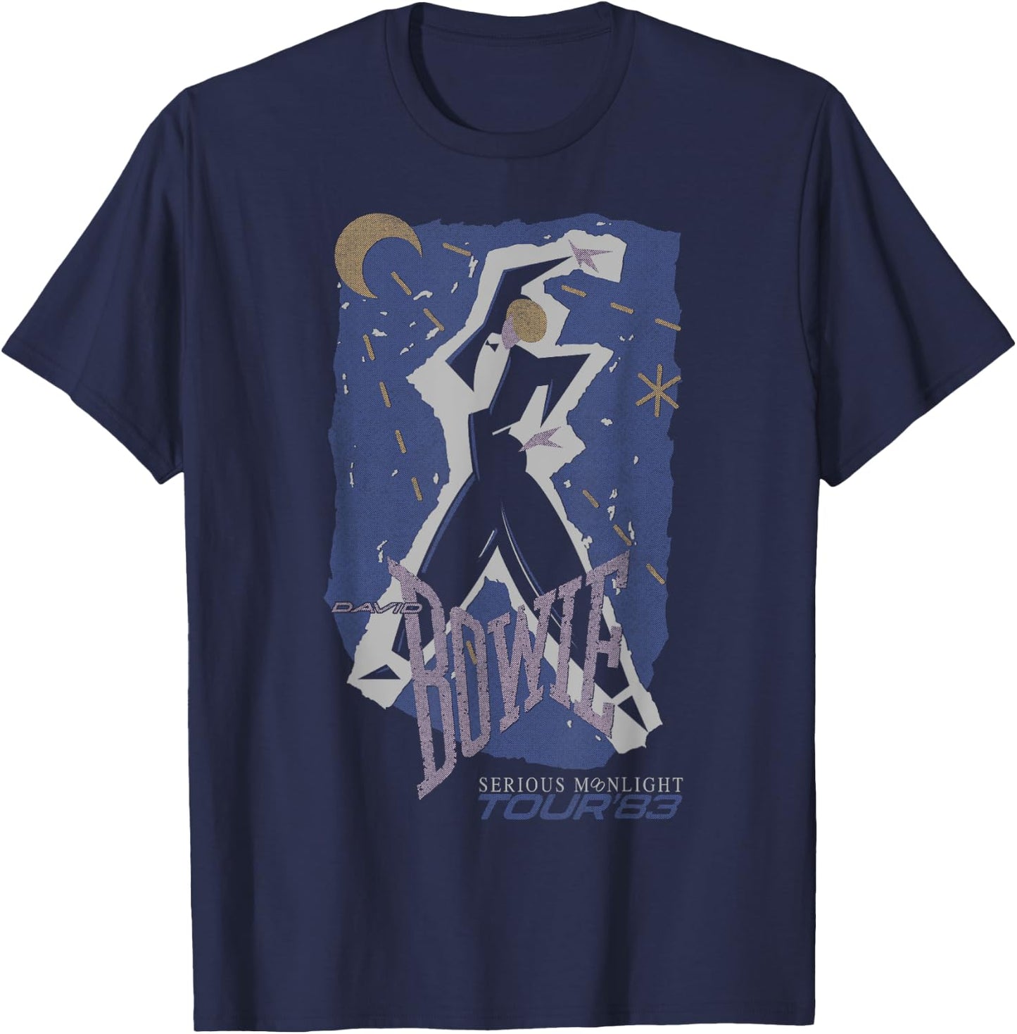 David Bowie - Serious Moonlight Tour 1983 , Black T-Shirt - T-Shirt | Navy