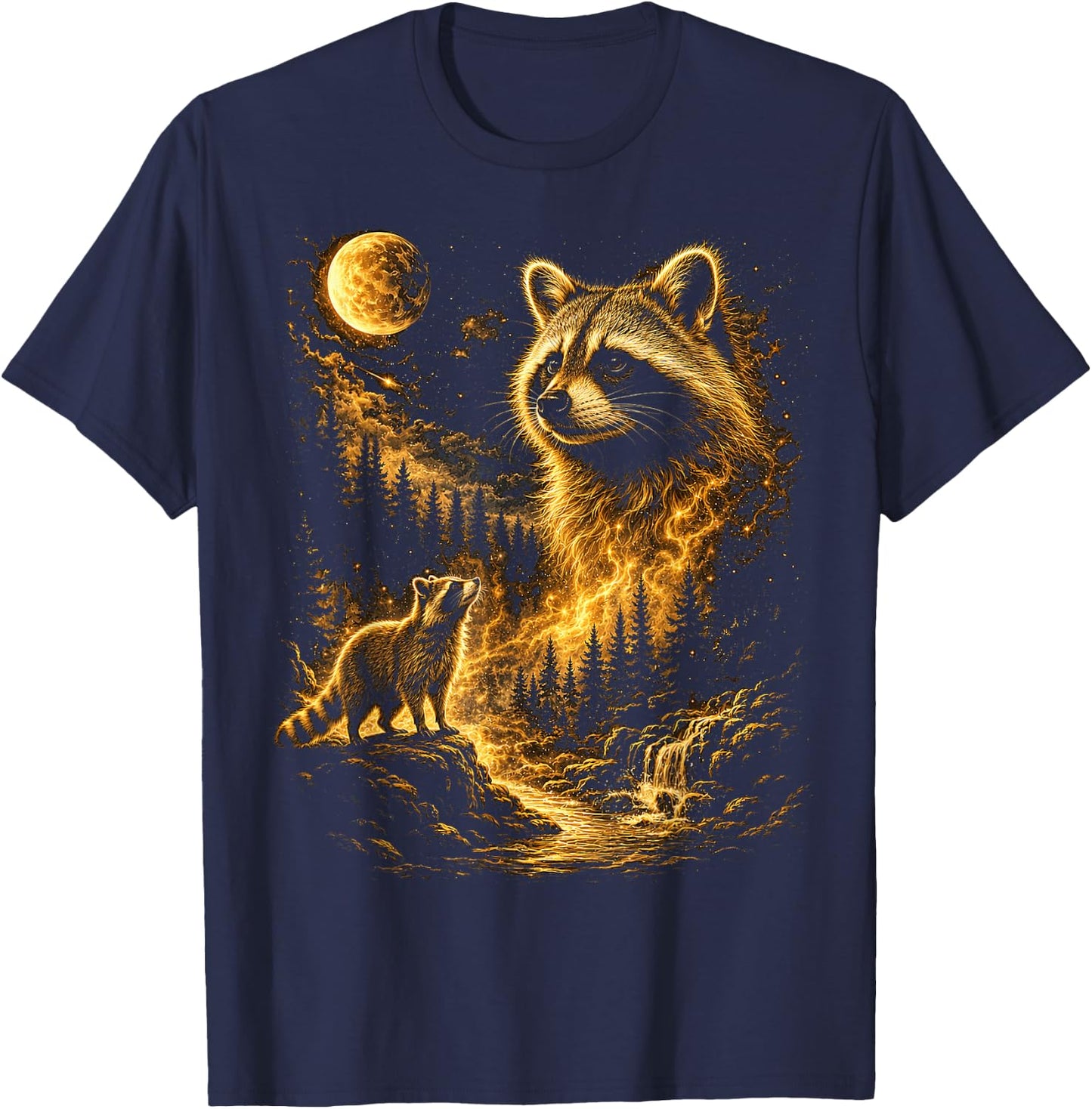 Cute Raccoon Boys Men Vintage Trash Panda Animal T-Shirt - T-Shirt | Navy
