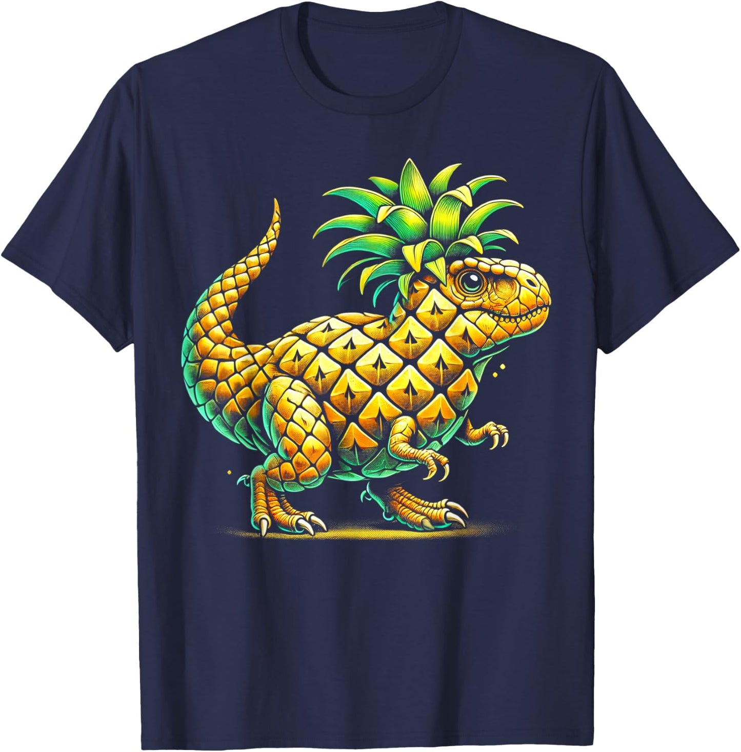 Pineapple Dinosaur Hybrid Funny T-Shirt - T-Shirt | Navy