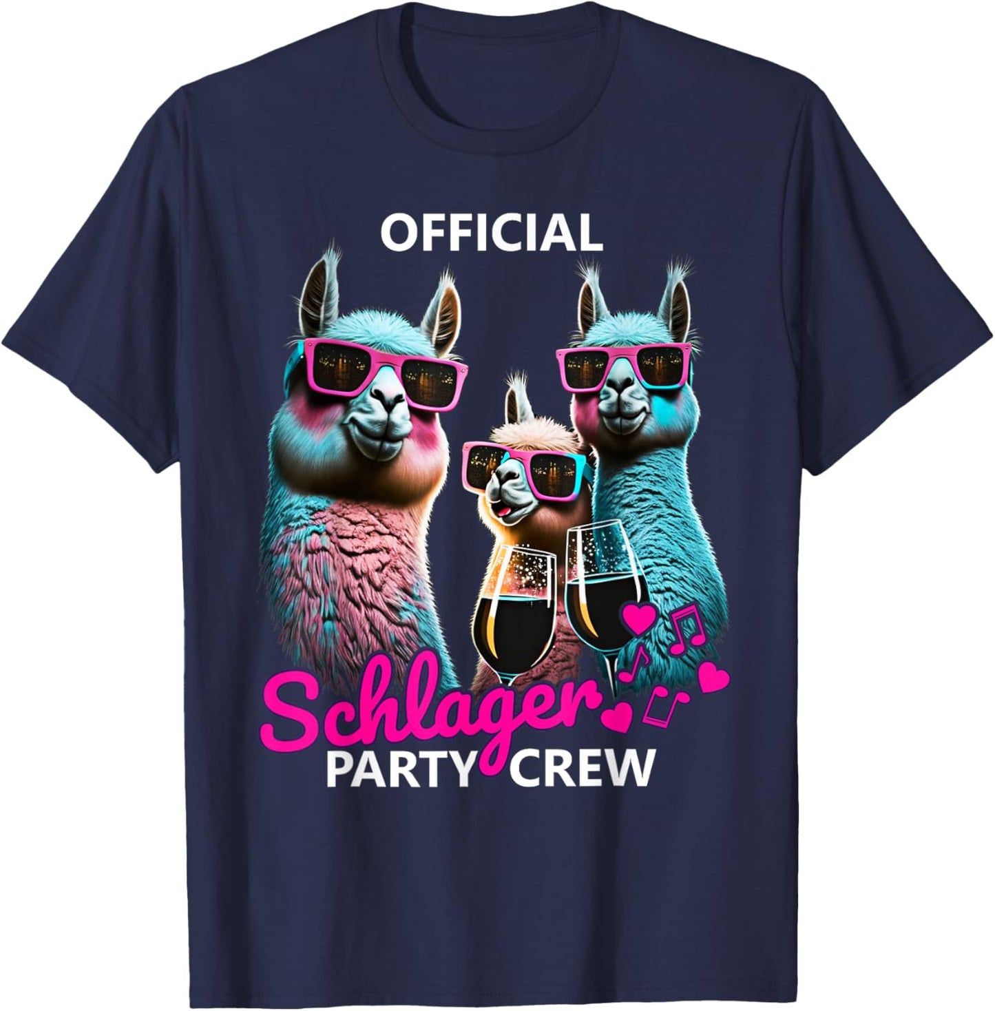PARTY HASE Outfits für Party und Kneipentour Official Schlager Party Crew T-Shirt - T-Shirt | Navy
