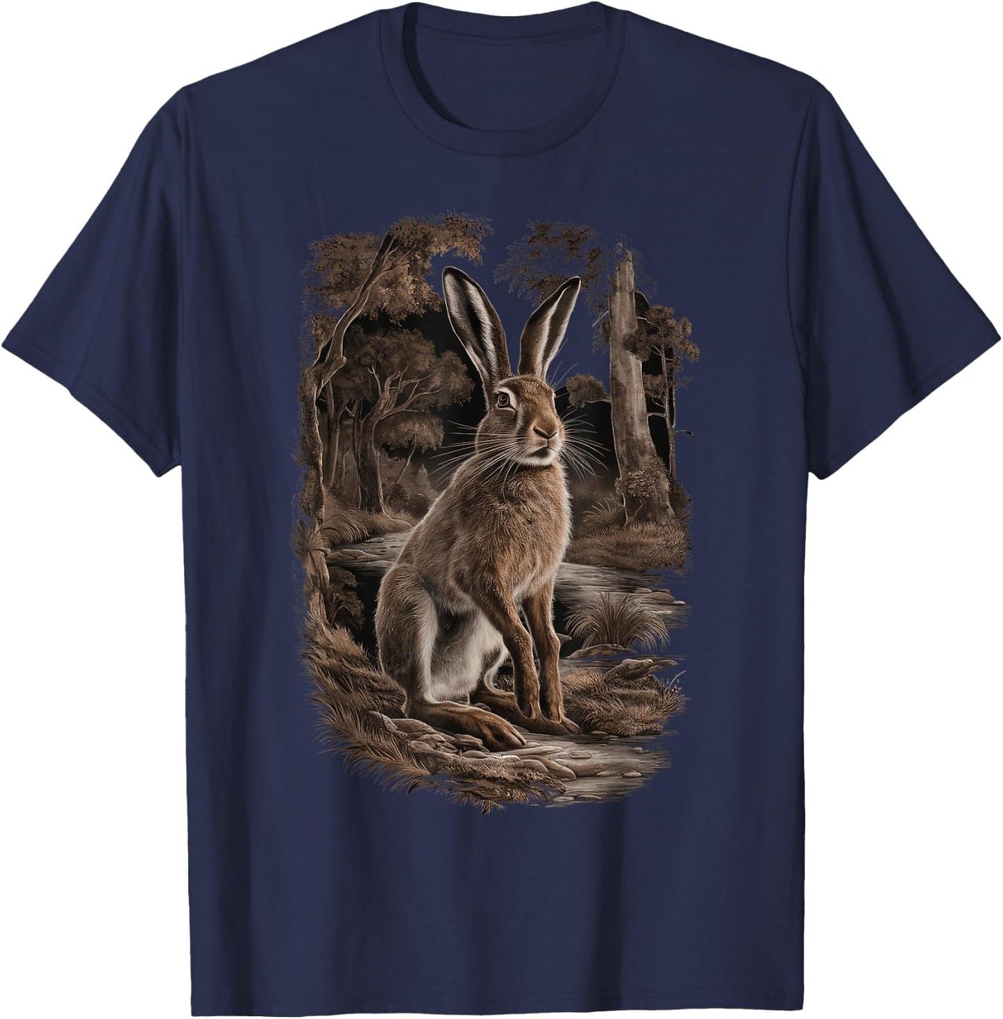 Hare Hunting Gift and Clothing for Hunters , Black, S T-Shirt - T-Shirt | Navy