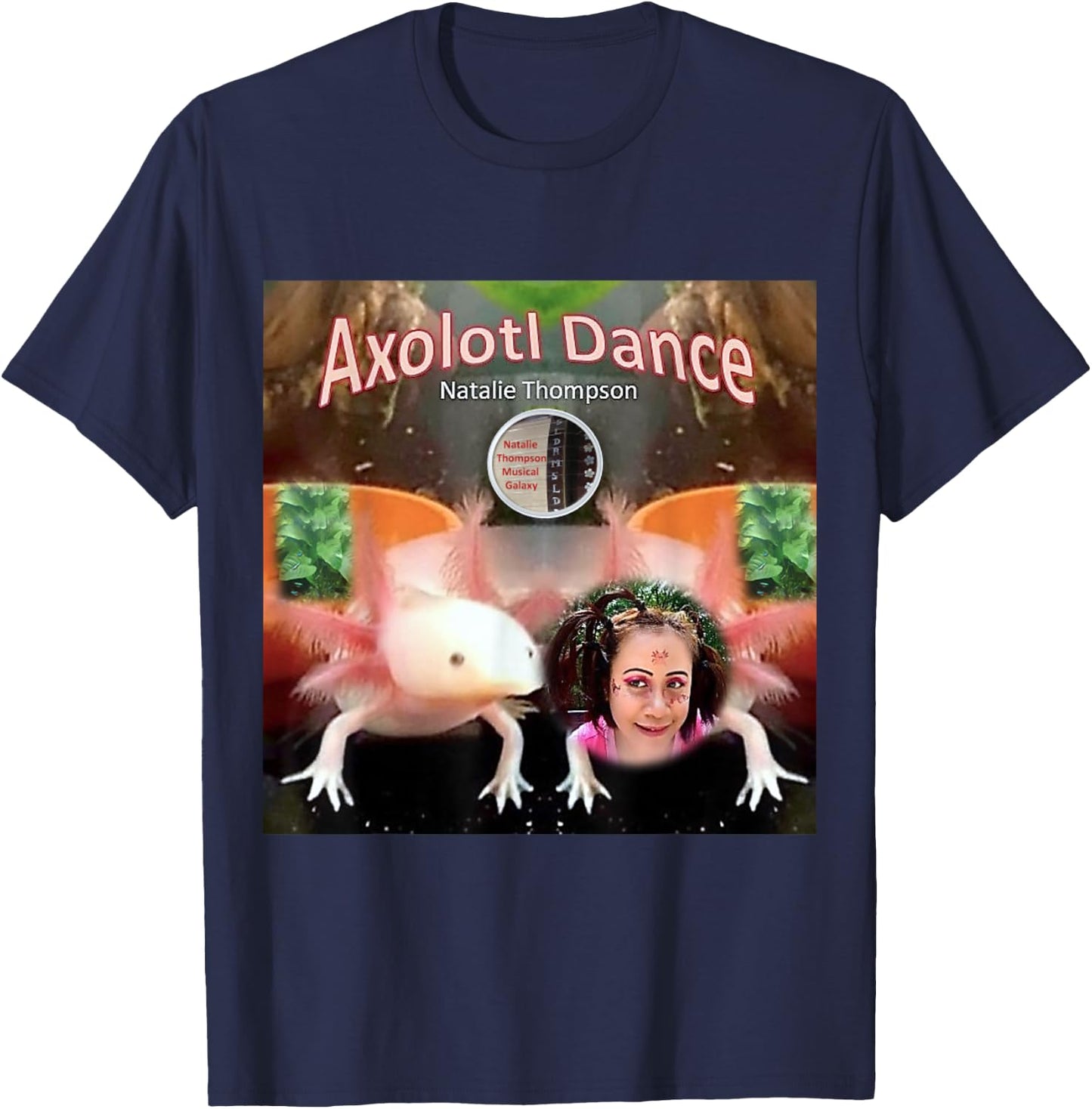 Axolotl Dance by Natalie Thompson T-Shirt - T-Shirt | Navy