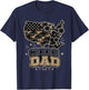 Cheer Dad Flag Pom Sports T-Shirt - T-Shirt | Navy