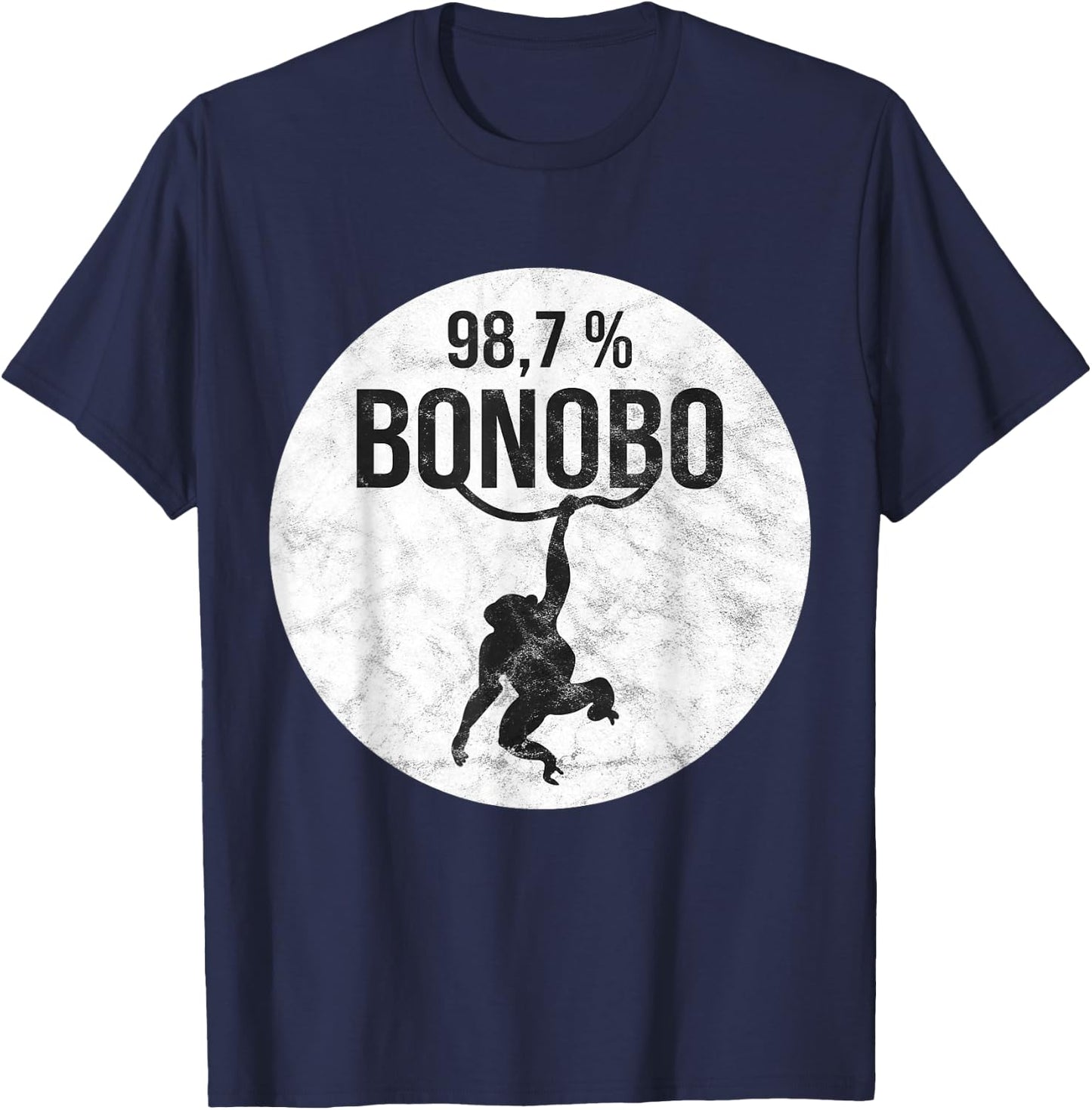 Funny Monkey with Chimpanzee Bonobo DNA T-Shirt - T-Shirt | Navy