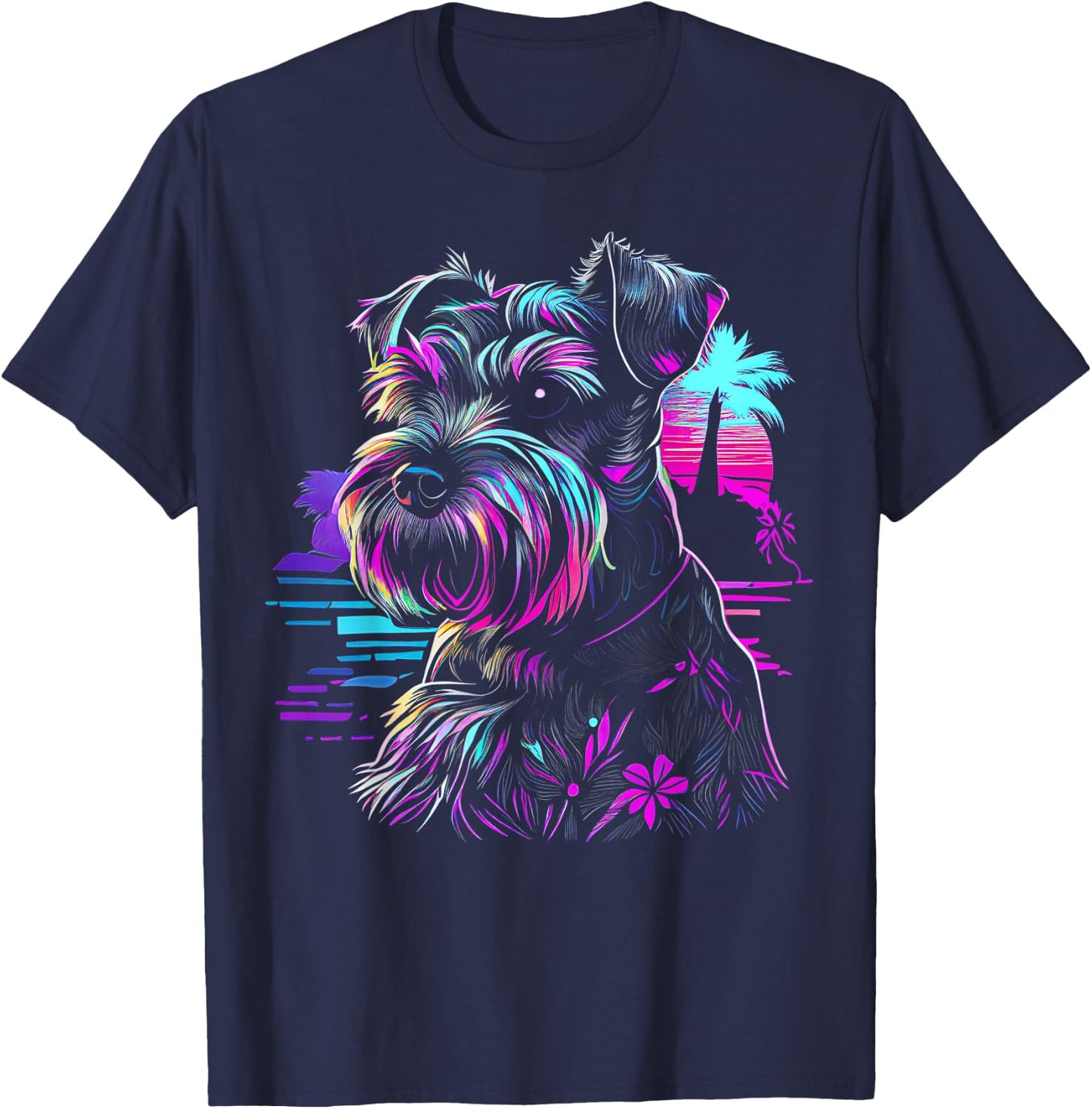 Miniature Schnauzer dog art Miniature Schnauzer T-Shirt - T-Shirt | Navy