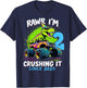 2nd Birthday Monster Truck Dinosaur Party Boys Rawr I'm 2 T-Shirt - T-Shirt | Navy