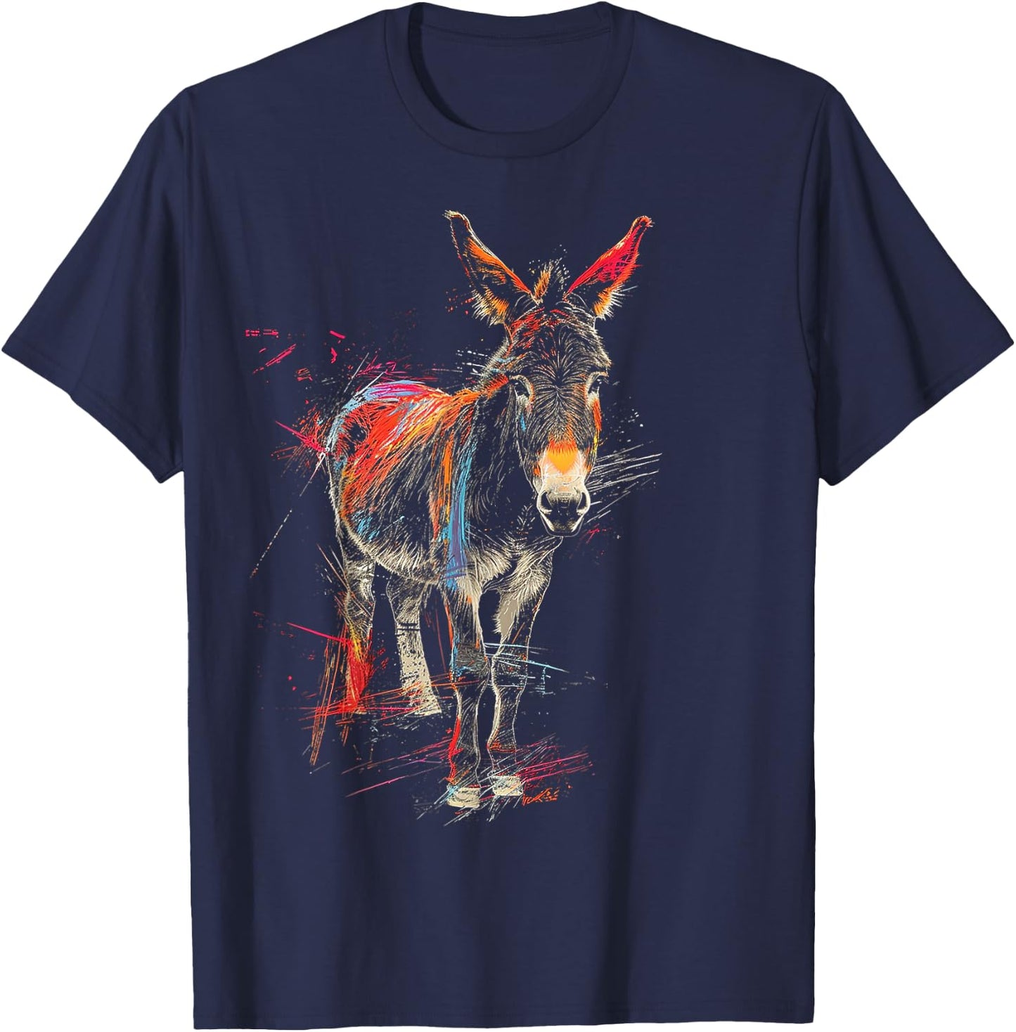Donkey Animal Graphic Art Donkey , black T-Shirt - T-Shirt | Navy
