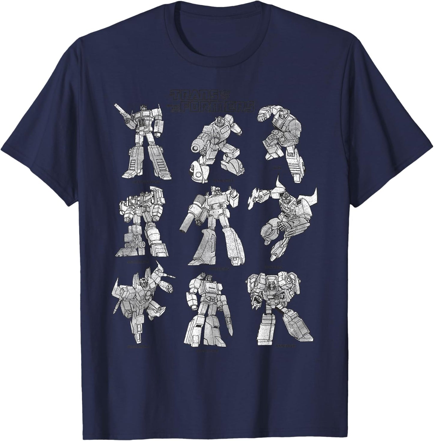 Transformers Autobots Textbook Sketches Stack T-Shirt - T-Shirt | Navy