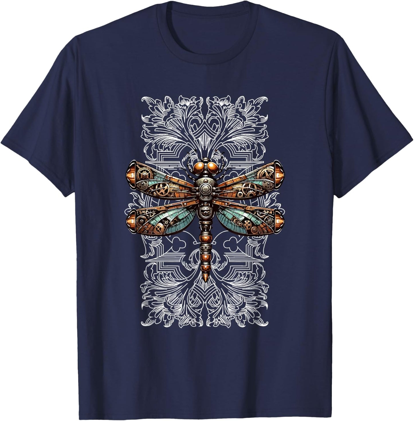 Steam Punk Dragonfly Mechanical Victorian Steampunk Lover T-Shirt - T-Shirt | Navy