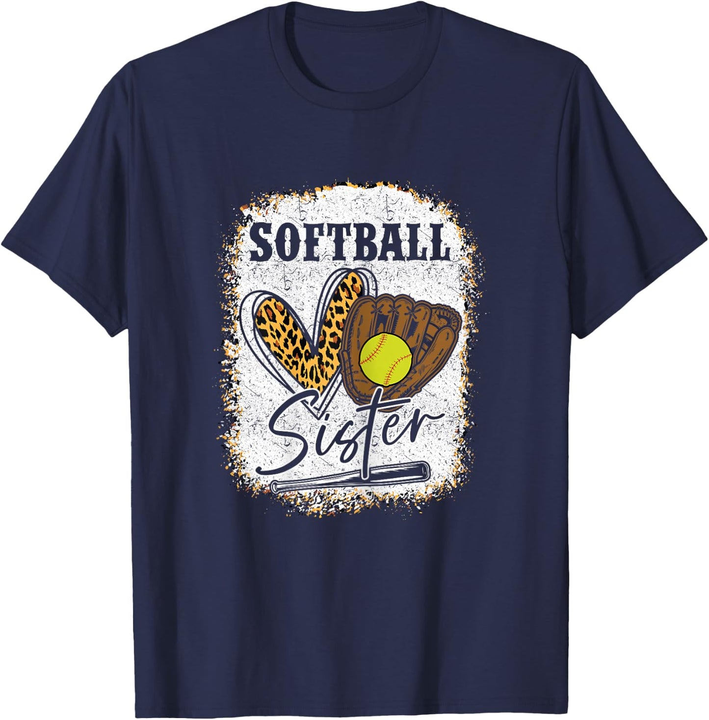 Softball Shirt Girls Softball Sister T-Shirt - T-Shirt | Navy