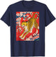 Japanese Art Cheetah Kyosai Vintage Japan Artwork T-Shirt - T-Shirt | Navy