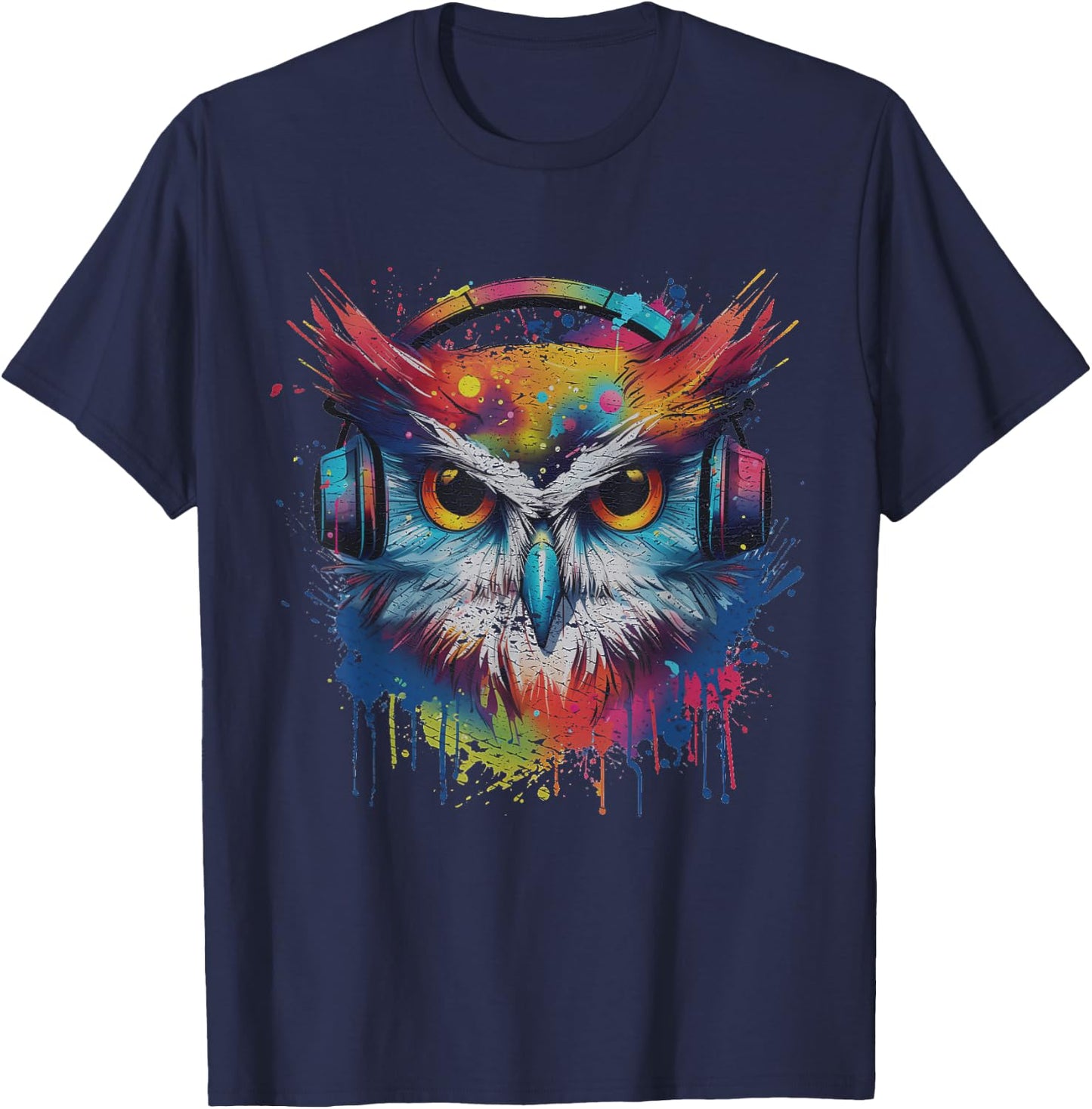 Owl Music Dj T-Shirt - T-Shirt | Navy