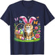 Happy Easter Cute Bunny Norwegian Forest Cat Easter Basket Women Girls Kids T-Shirt - T-Shirt | Navy