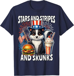 Skunk 4th of July American Skunk 250 T-Shirt - T-Shirt | Navy