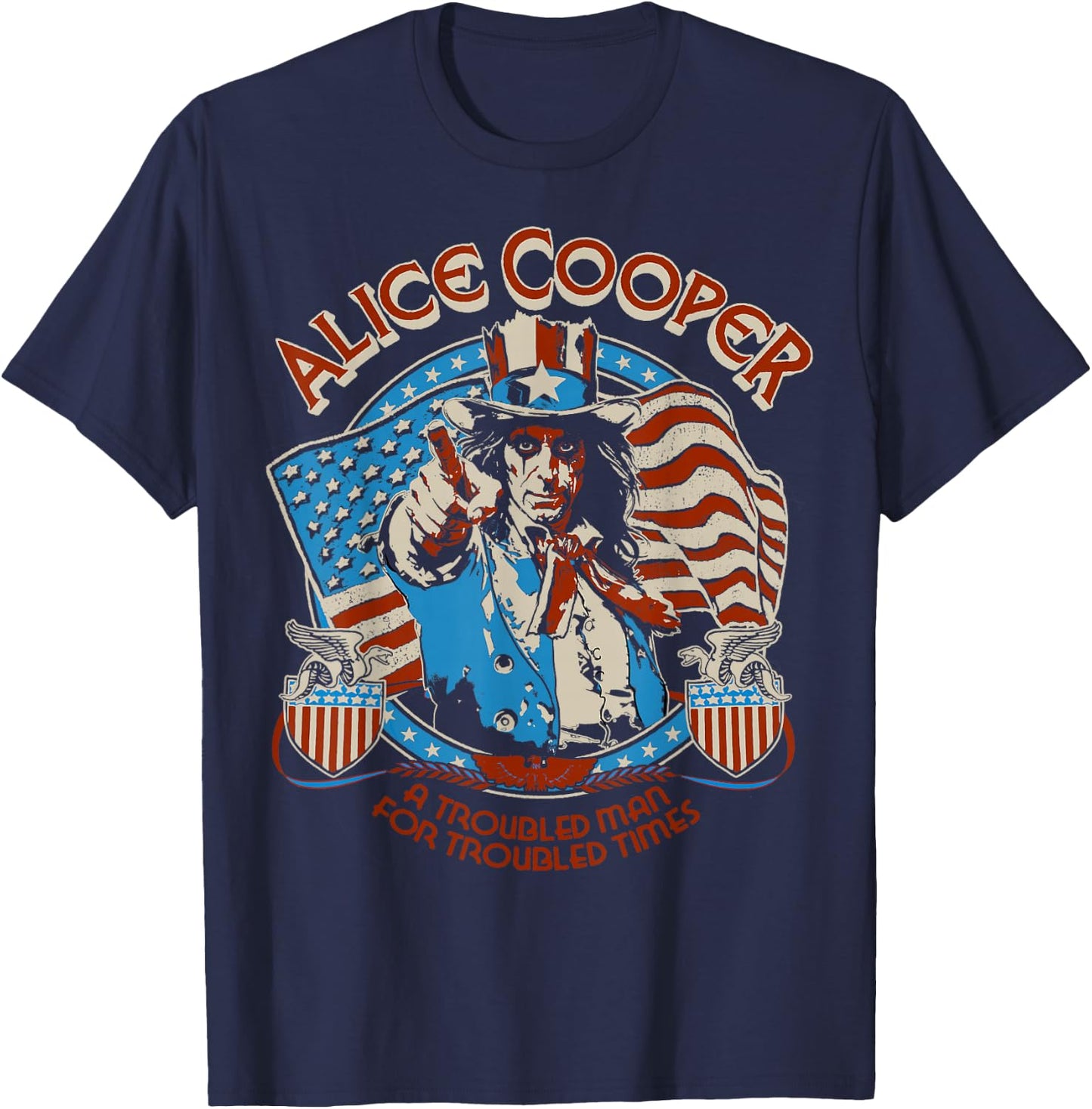 Alice Cooper Elected Snake Shields T-Shirt - T-Shirt | Navy