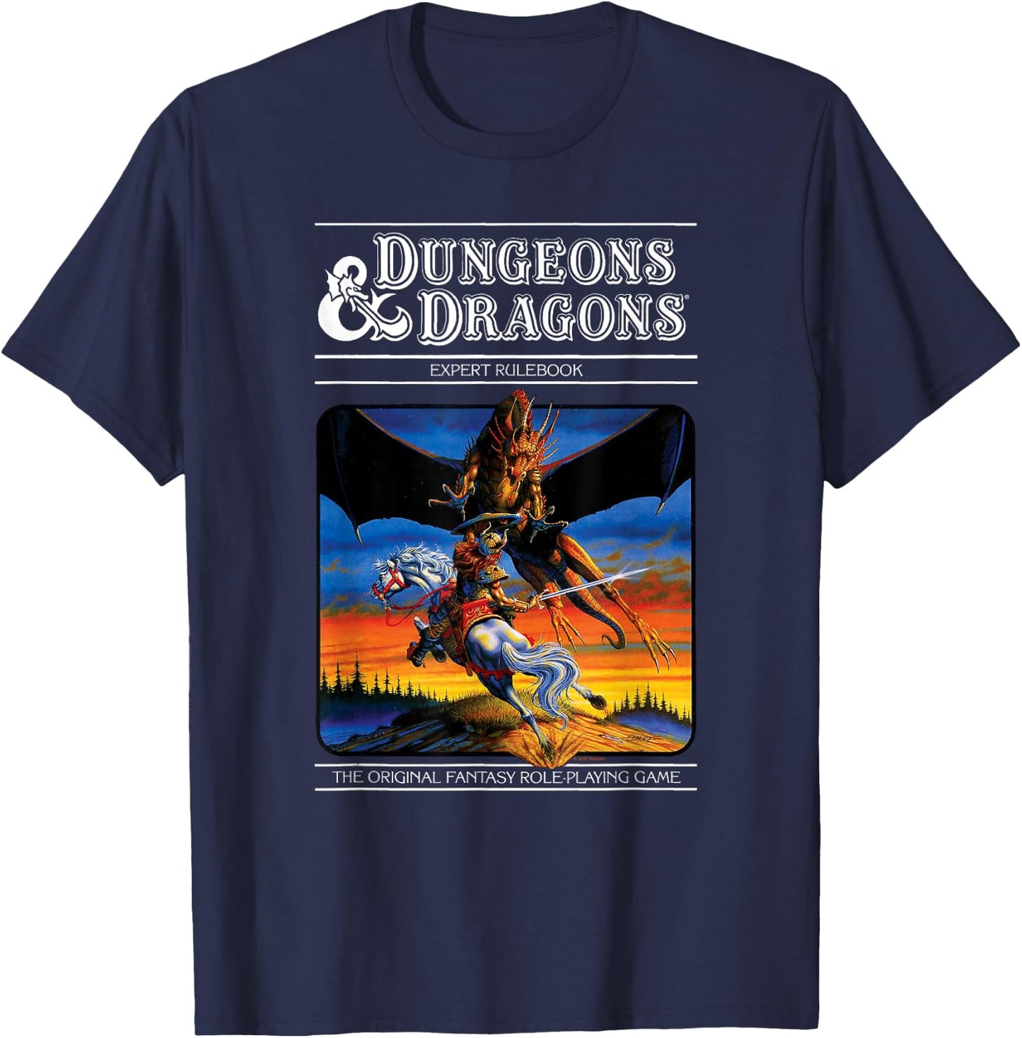 Dungeons & Dragons Vintage Expert Rulebook , black T-Shirt - T-Shirt | Navy