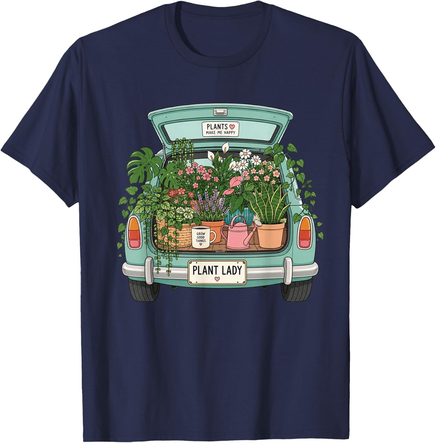 Funny Gardening Moms I was Left Unsupervised Plants Lover T-Shirt - T-Shirt | Navy