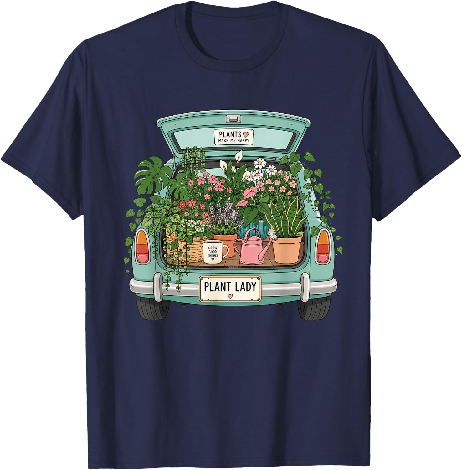 Funny Gardening Moms I was Left Unsupervised Plants Lover T-Shirt - T-Shirt | Navy