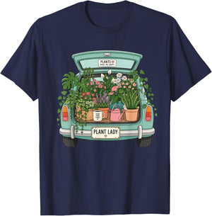 Funny Gardening Moms I was Left Unsupervised Plants Lover T-Shirt - T-Shirt | Navy