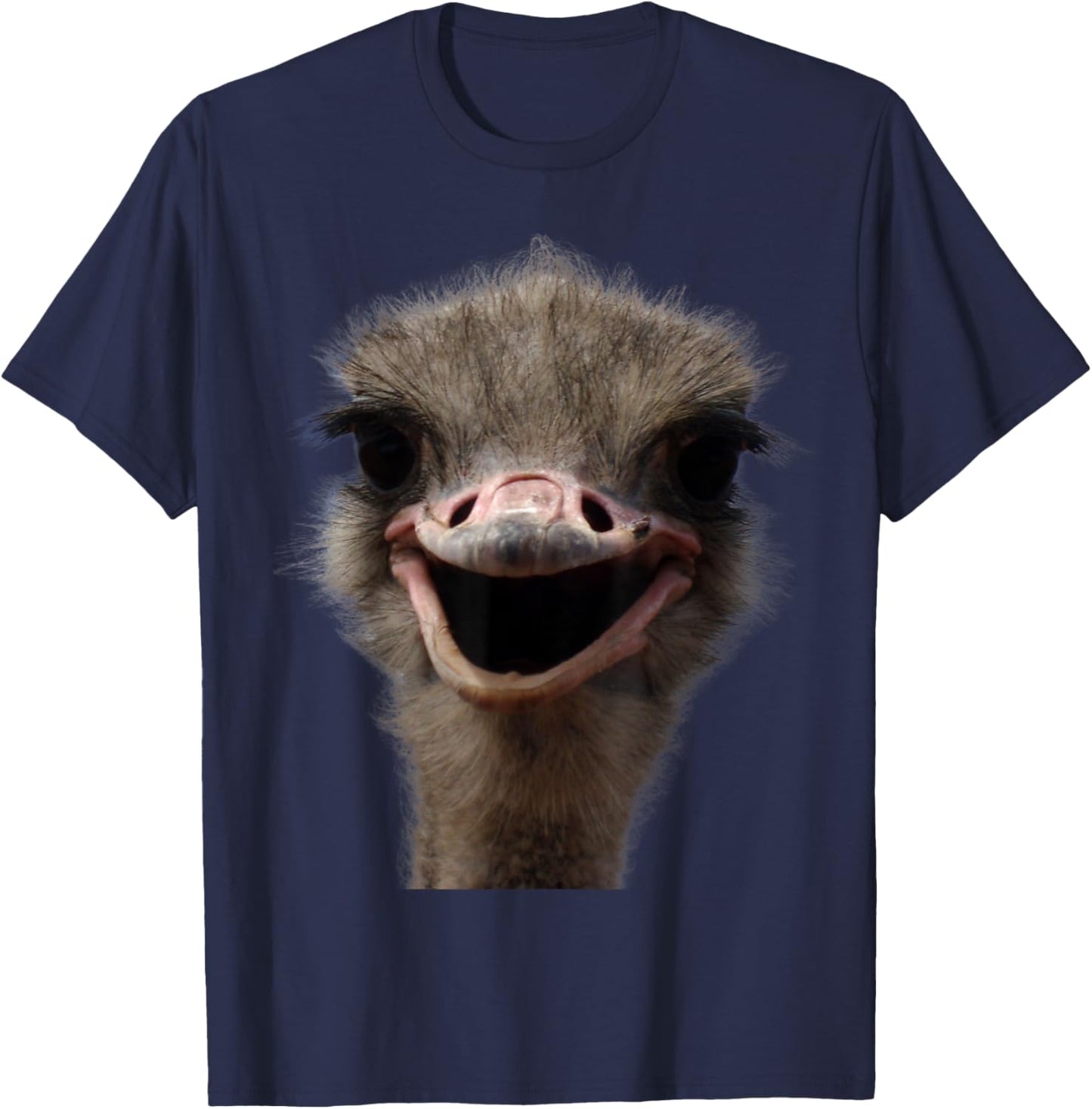 Funny Ostrich Head, Safari Bird Lover Funny Ostrich T-Shirt - T-Shirt | Navy