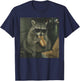 Raccoon Eating Hot Dog Funny Animal Meme T-Shirt - T-Shirt | Navy