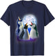 3 Penguins Howling At The Moon Funny Penguin Animal Lover T-Shirt - T-Shirt | Navy