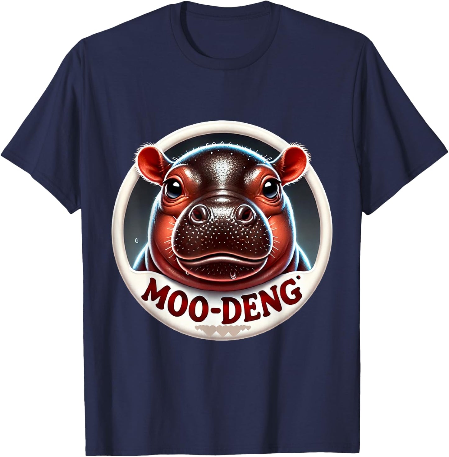 Moo Deng Hippo Funny Halloween Costume T-Shirt - T-Shirt | Navy