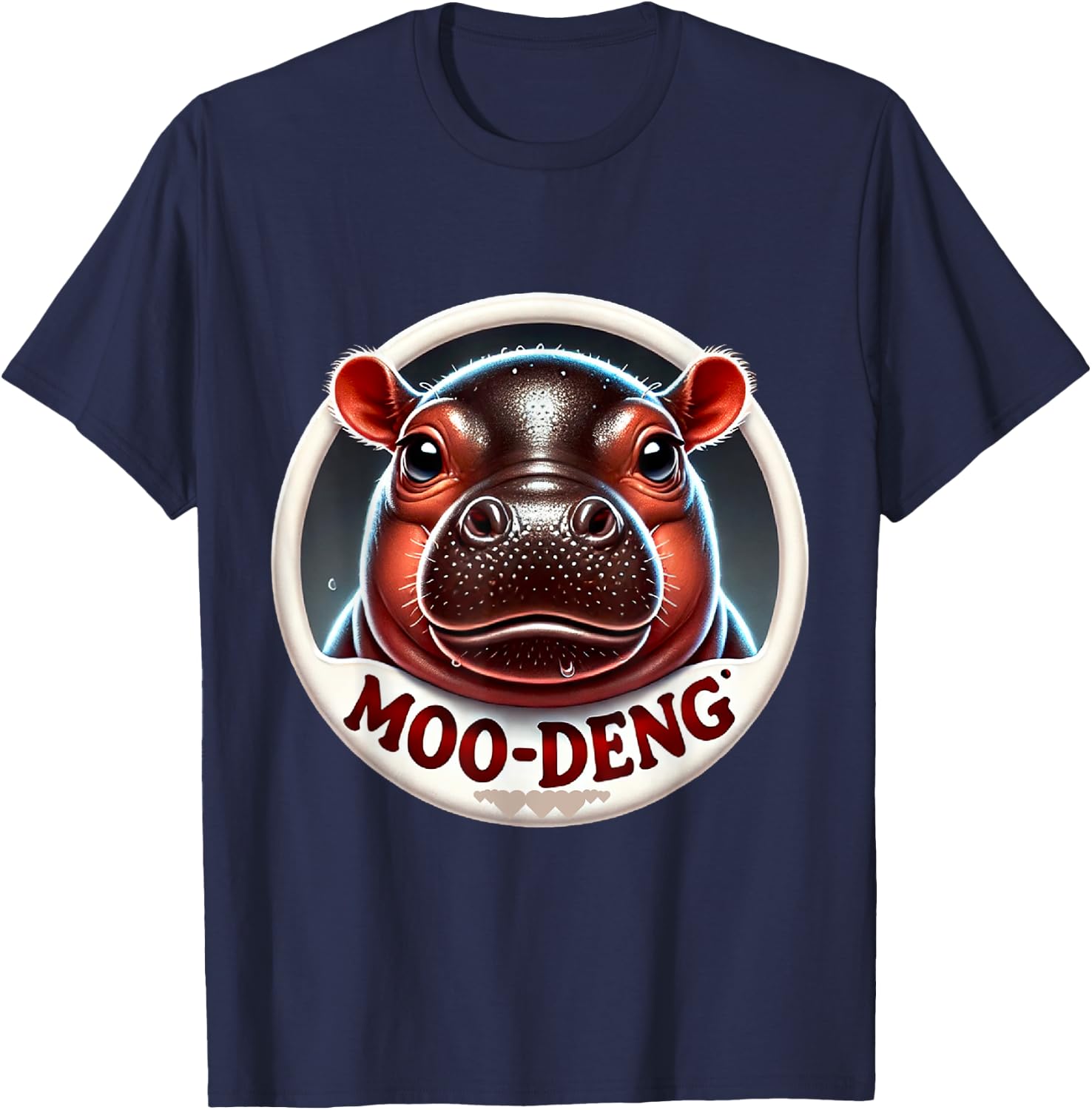 Moo Deng Hippo Funny Halloween Costume T-Shirt - T-Shirt | Navy
