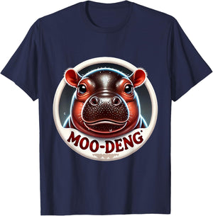 Moo Deng Hippo Funny Halloween Costume T-Shirt - T-Shirt | Navy